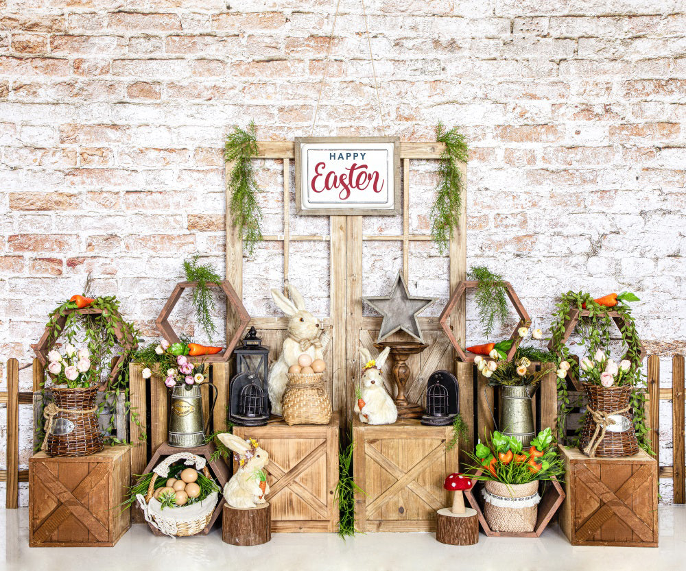 Kate Easter Bunny Brick Wall Backdrop for Photography -UK