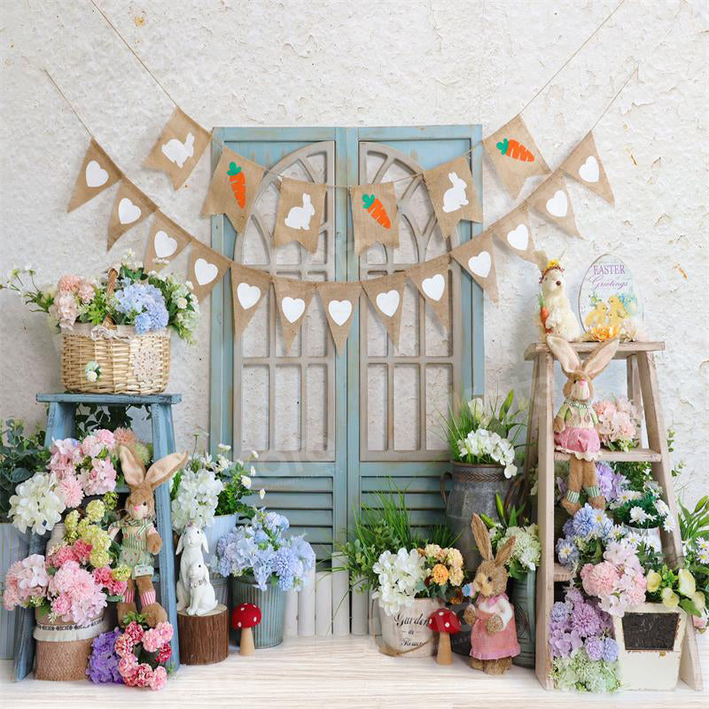 Kate White Easter Flower Bunny Backdrop for Photography -UK