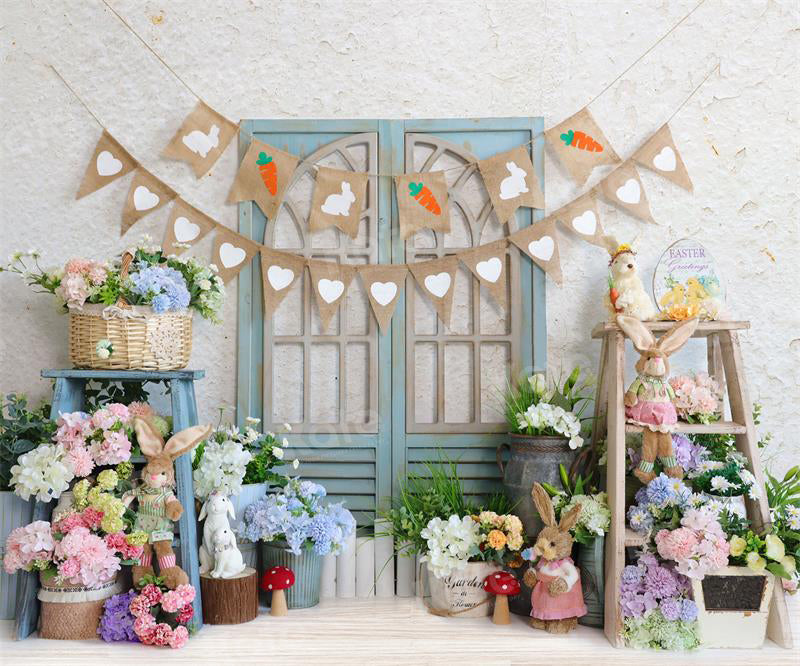Kate White Easter Flower Bunny Backdrop for Photography -UK