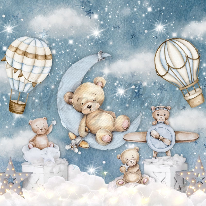 Kate Hot Air Balloon Bear Children Backdrop Designed by Ashley Paul -UK