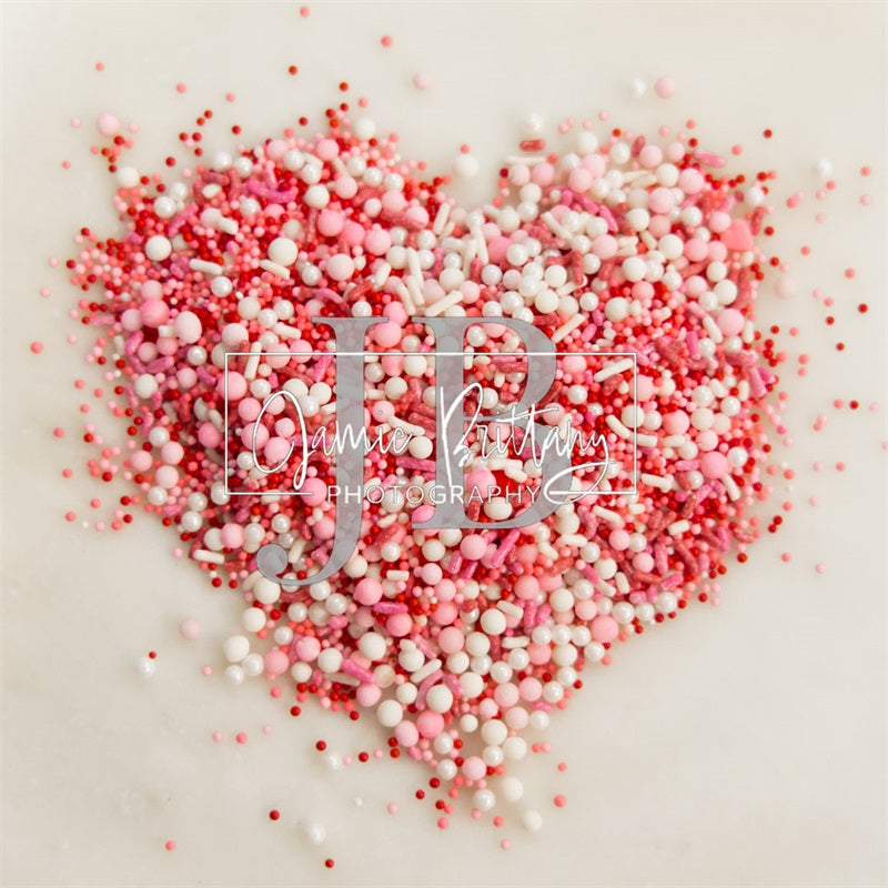 Kate Valentine's Day Heart Sprinkles Backdrop Designed by JB Photography