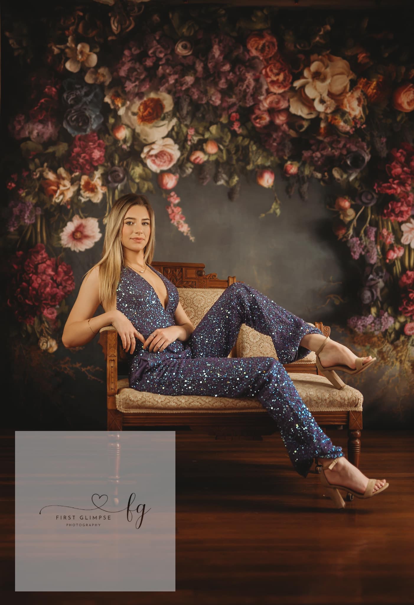 Kate Fine Art Flower Dark Teal Backdrop Designed by Mini MakeBelieve -UK