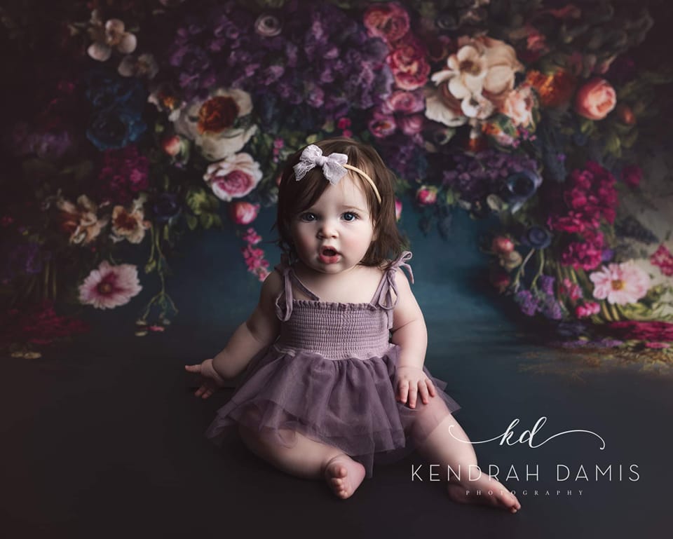 Kate Fine Art Flower Dark Teal Backdrop Designed by Mini MakeBelieve -UK