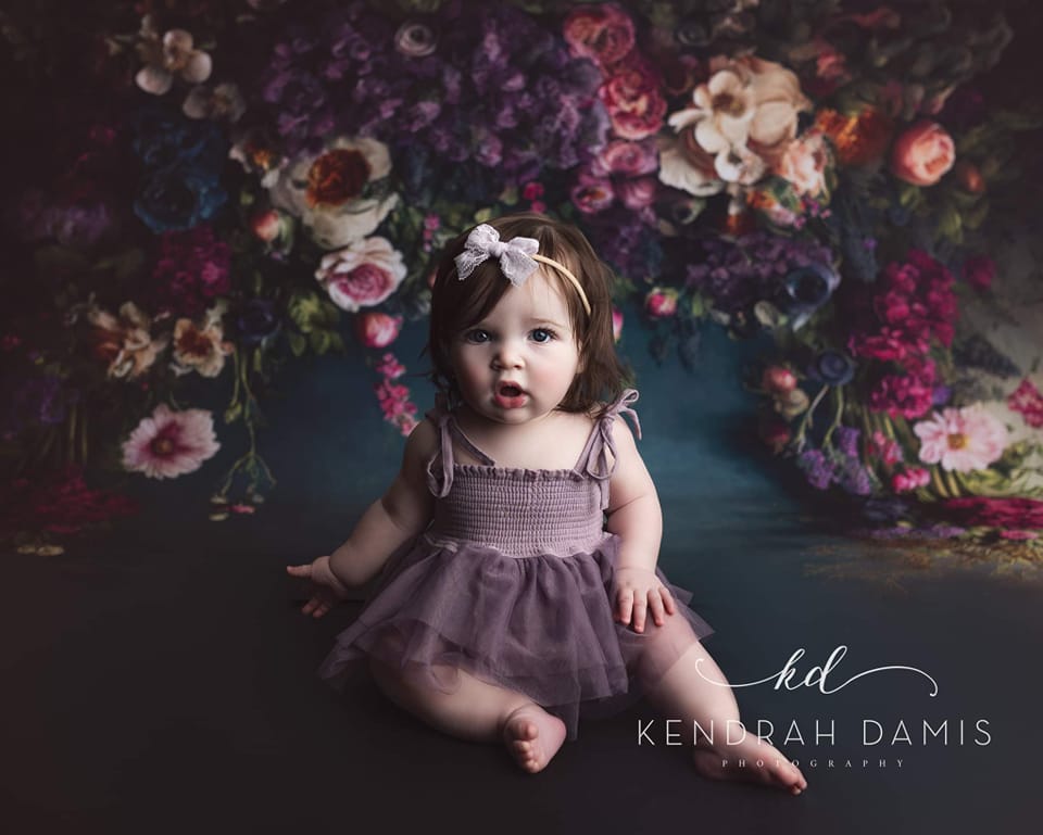 Kate Fine Art Flower Dark Teal Backdrop Designed by Mini MakeBelieve