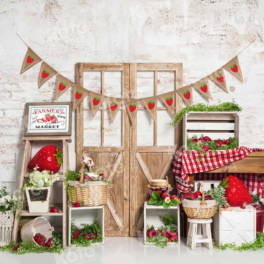Kate Spring/Summer Strawberry Market Backdrop Designed by Emetselch -UK