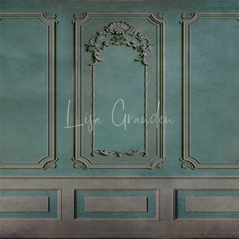 Kate Turquoise Ornate Wall Backdrop for Photography Designed by Lisa Granden -UK