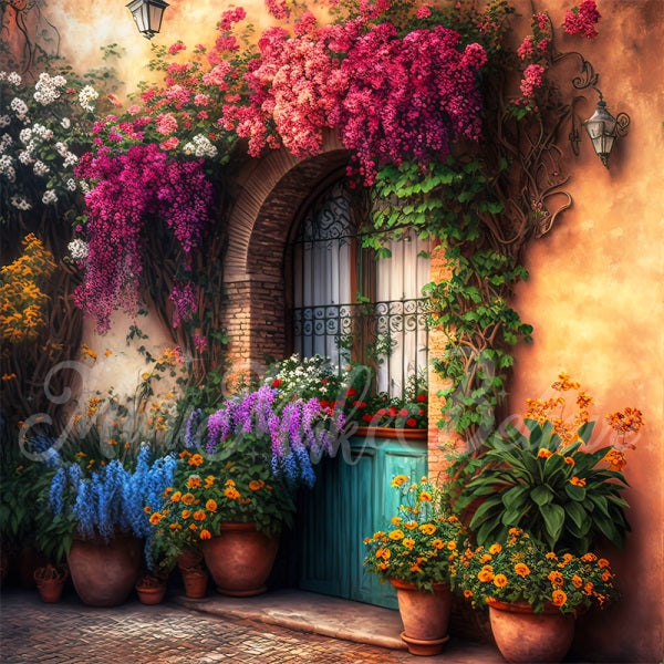 Kate Painted Spring Floral Colorful Backdrop Designed by Mini MakeBelieve -UK