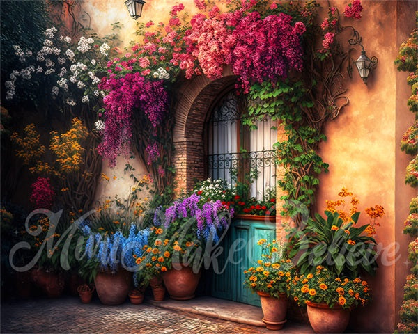 Kate Painted Spring Floral Colorful Backdrop Designed by Mini MakeBelieve -UK