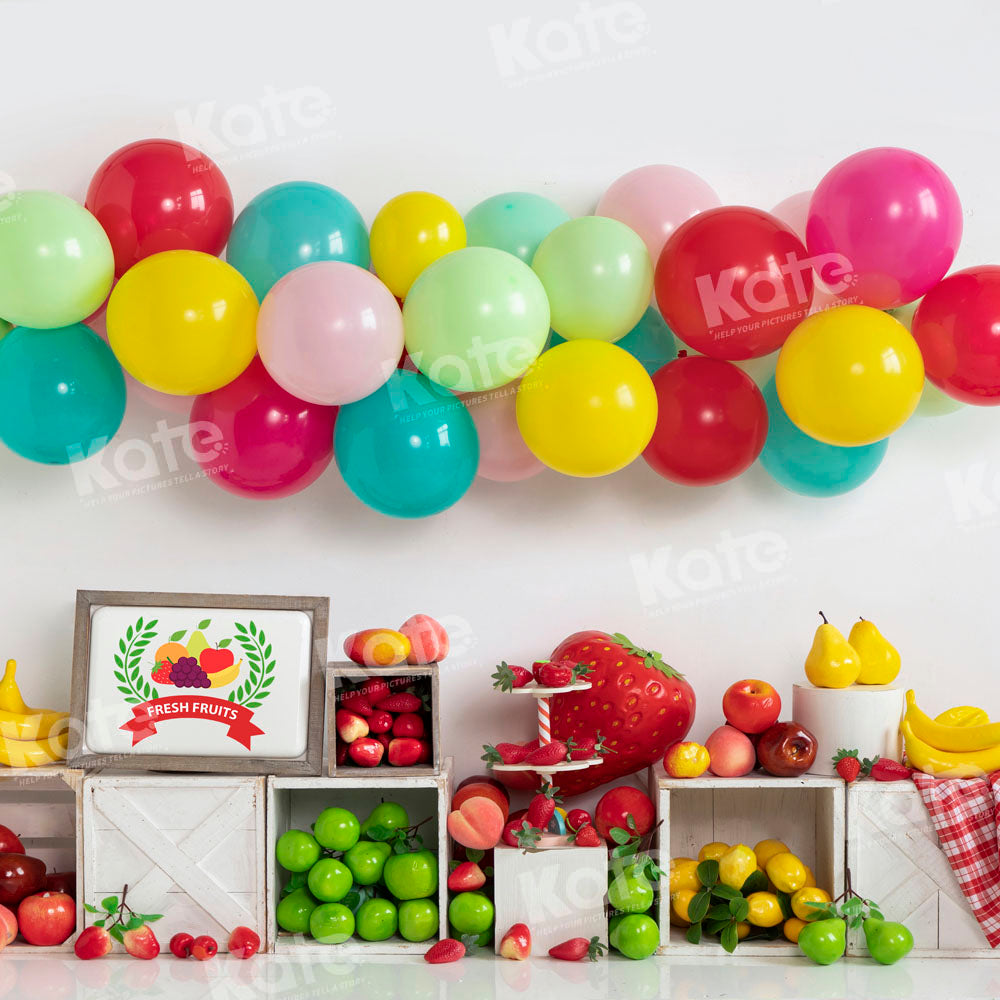 Kate Summer Colorful Balloons Fruit Backdrop Designed by Emetselch -UK