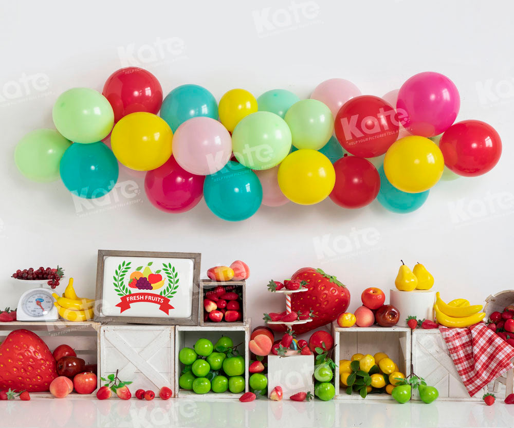 Kate Summer Colorful Balloons Fruit Backdrop Designed by Emetselch -UK