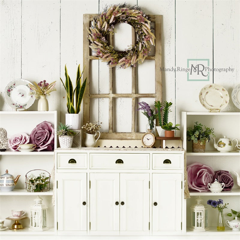 Kate Vintage Spring Tea Dining Room Backdrop Designed by Mandy Ringe Photography -UK