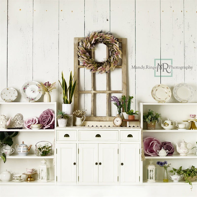 Kate Vintage Spring Tea Dining Room Backdrop Designed by Mandy Ringe Photography -UK