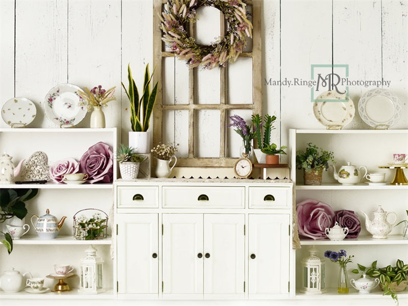 Kate Vintage Spring Tea Dining Room Backdrop Designed by Mandy Ringe Photography -UK