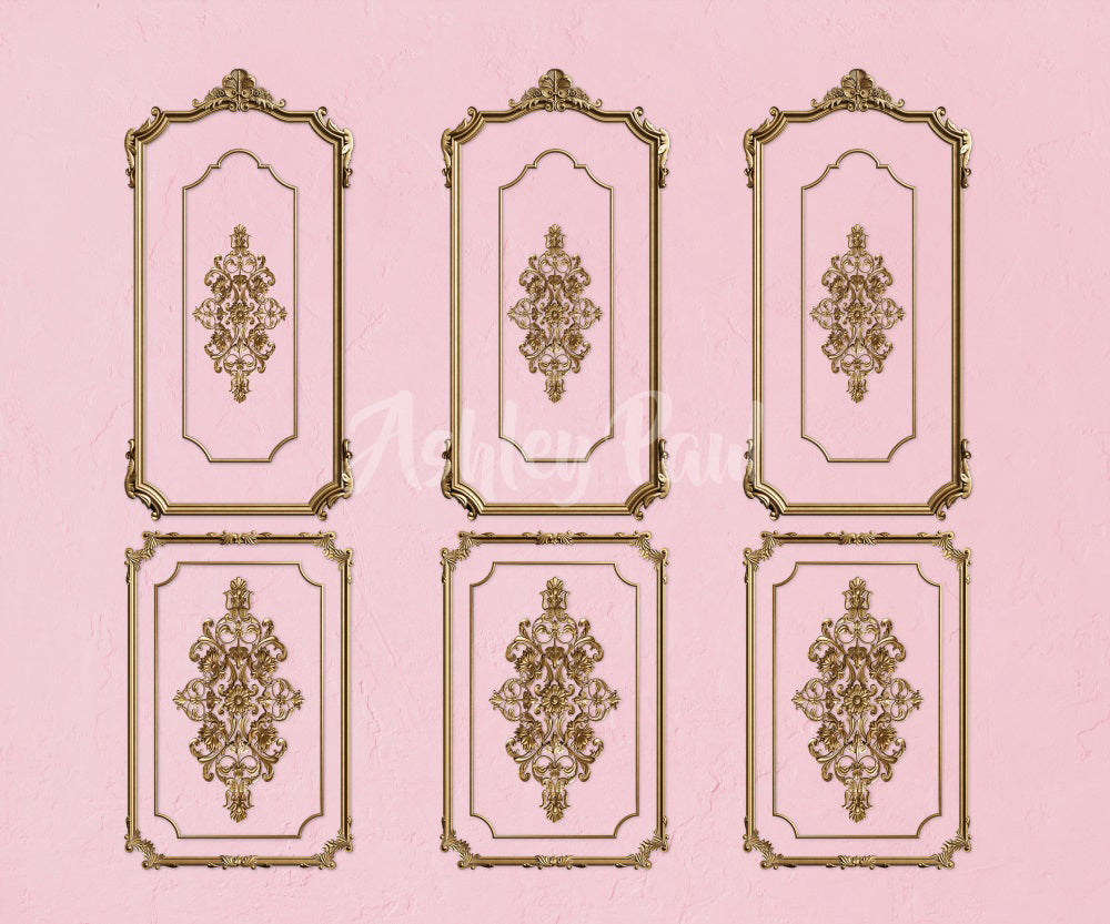 Kate Pink Ornate Wall Backdrop Designed by Ashley Paul -UK