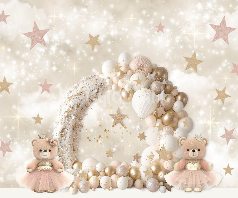 Kate Teddy Beer Princess Balloon Arch Backdrop Designed by Ashley Paul -UK