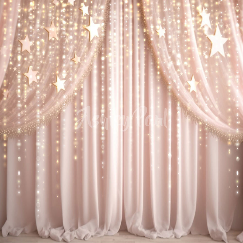 Kate Pink Princess Curtains Backdrop Designed by Ashley Paul -UK
