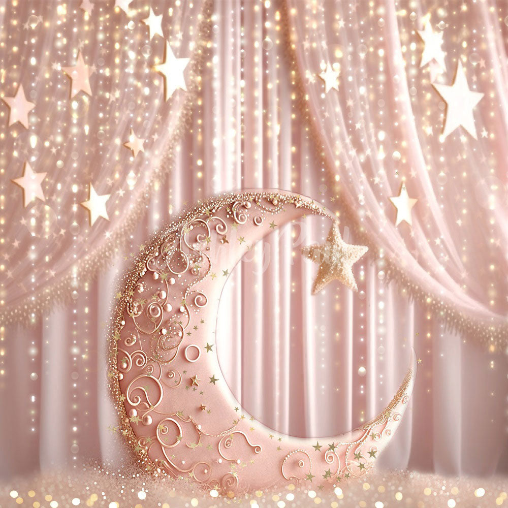 Kate Pink Princess Moon Curtain Backdrop Designed by Ashley Paul -UK