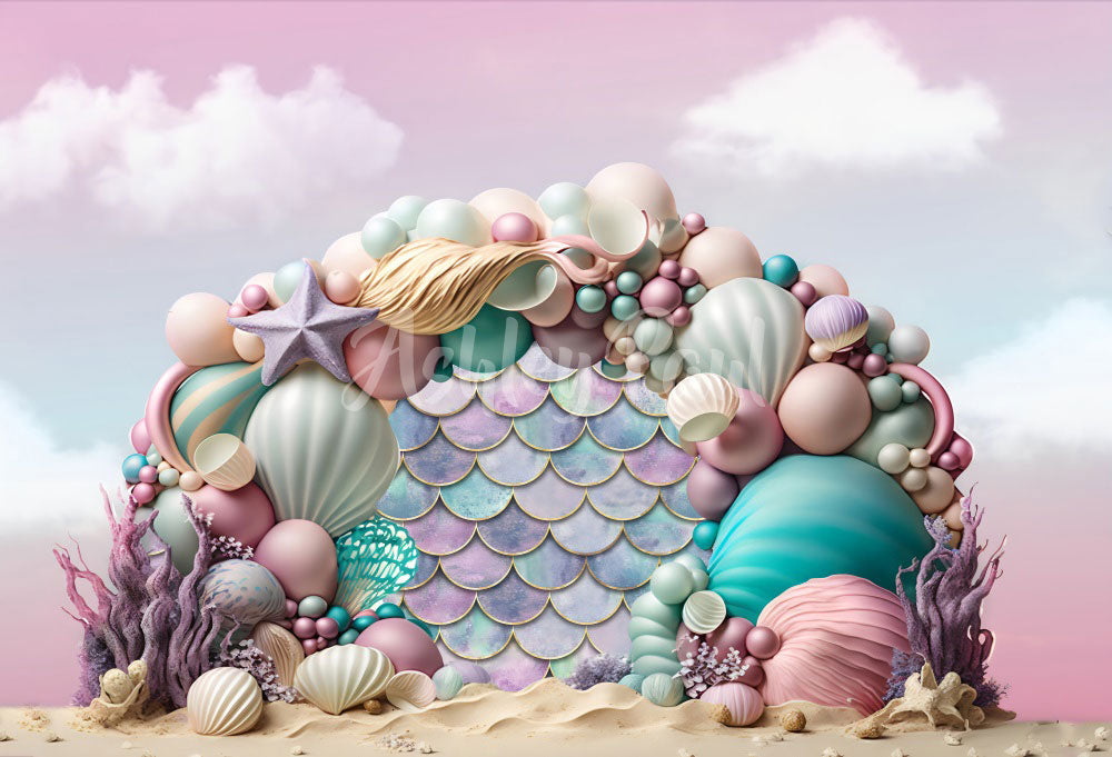 Kate Mermaid Balloons Arch Backdrop Designed by Ashley Paul -UK