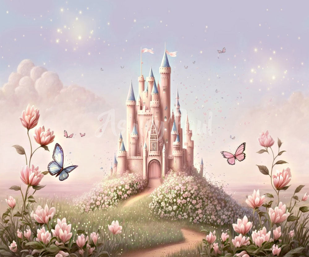 Kate Spring Fantasy Meadow Castle Backdrop Designed by Ashley Paul -UK