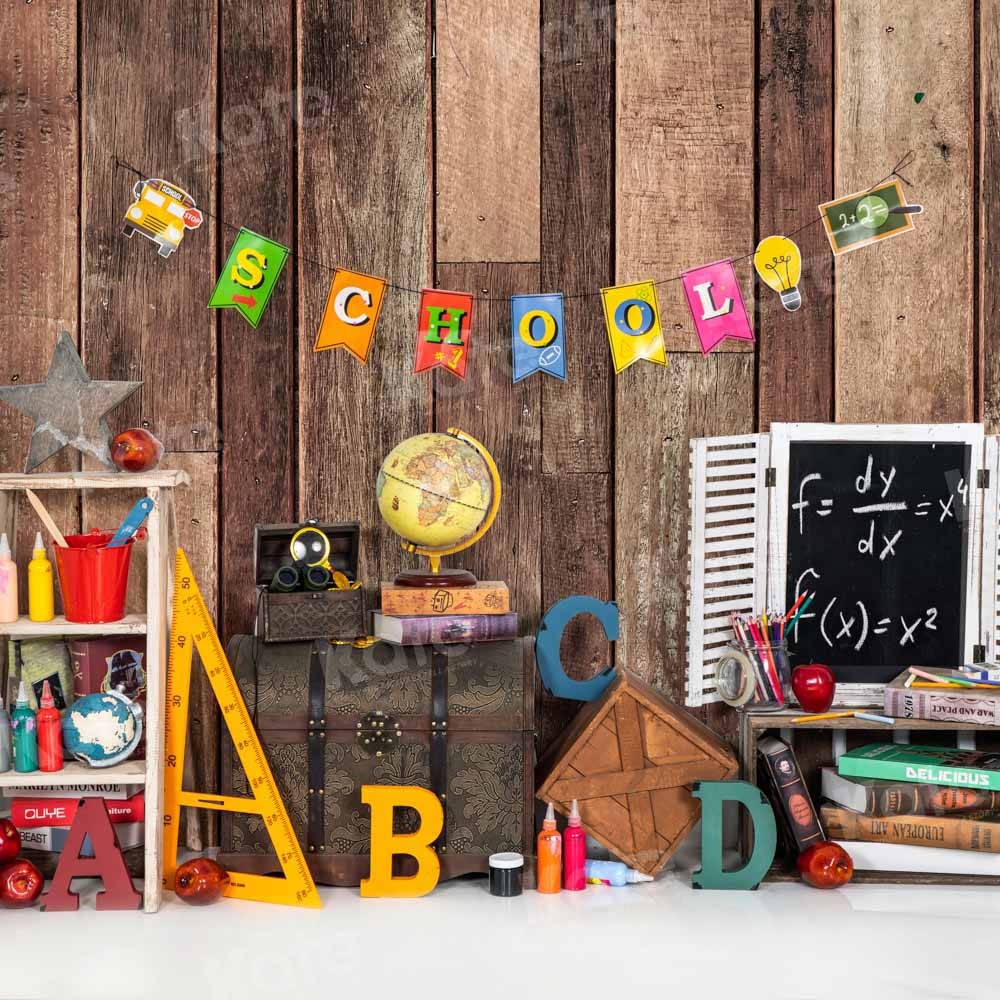 Kate Back to School Retro Wood Backdrop Designed by Emetselch -UK