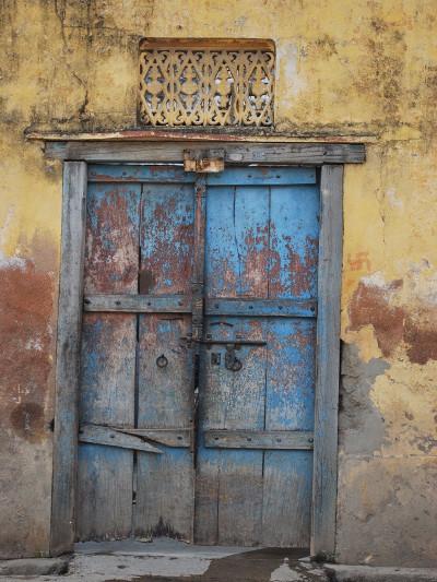 Kate Blue Destroyed Door Retro Style Background for Photography - Kate backdrops UK