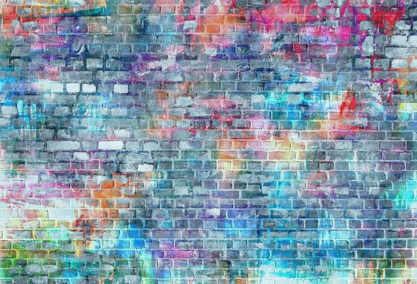 Kate Brick Wall Photography Backdrops Colorful Painting Graffiti Backdrop -UK