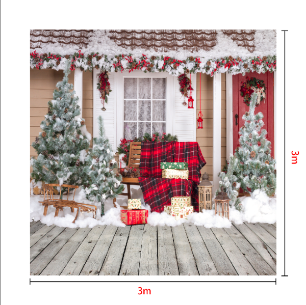 Kate Snow Outside House With Christmas Trees And Gifts for Photography -UK