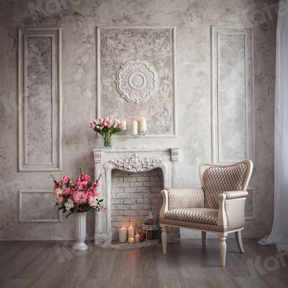 Kate Retro European Living Room castle Building Wall Floor Backdrops for Wedding Photography -UK