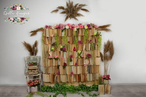 Kate Back to School Backdrop Books Wall Designed by Csilla Kancsar -UK