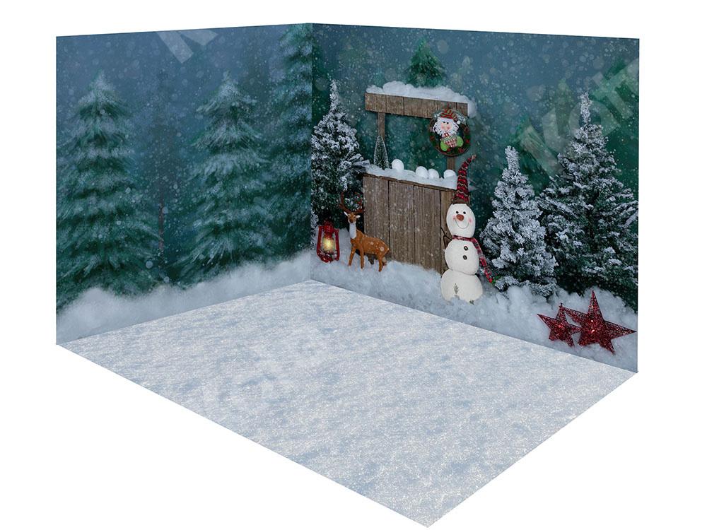 Kate Christmas Snow Forest Snowman Room Set -UK
