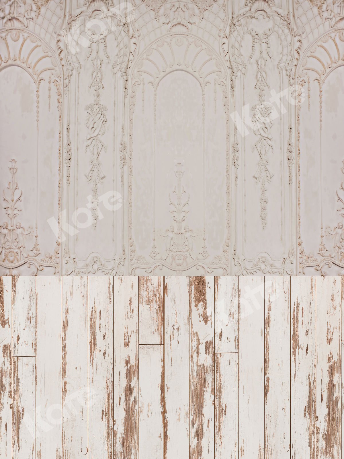 Kate Cream Retro Wall Floor Backdrop for Photography -UK