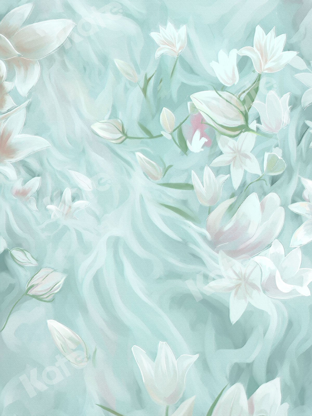 Kate Fine Art Light Blue Floral Backdrop for Photography -UK
