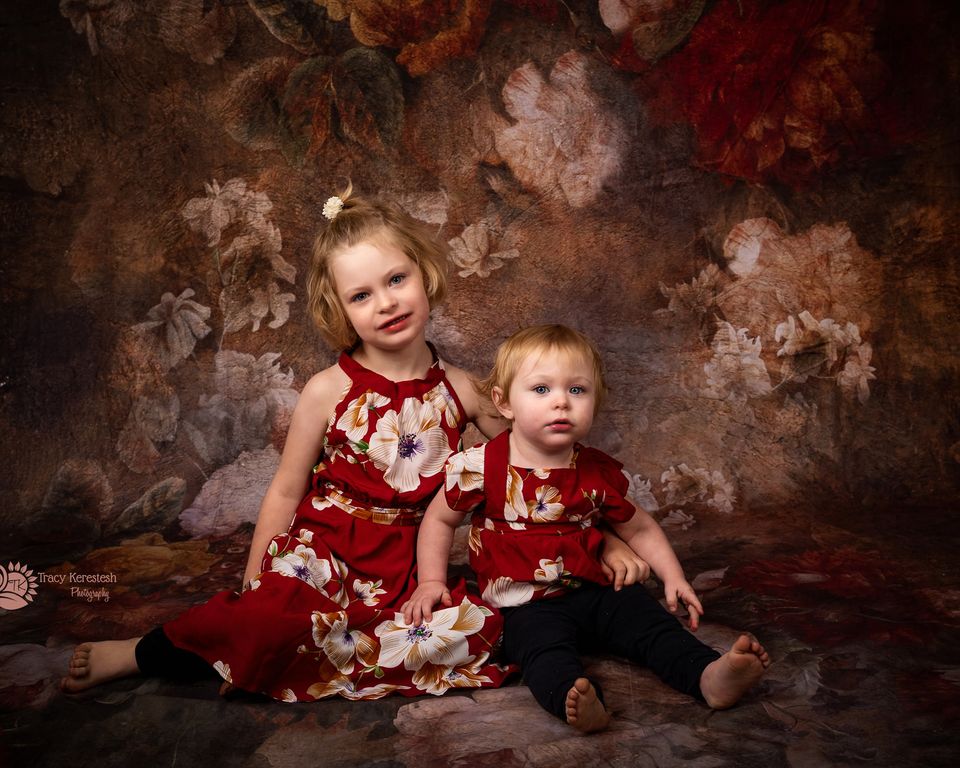 Kate Fine Art Retro Oil Painting Flowers Backdrop for Photography -UK