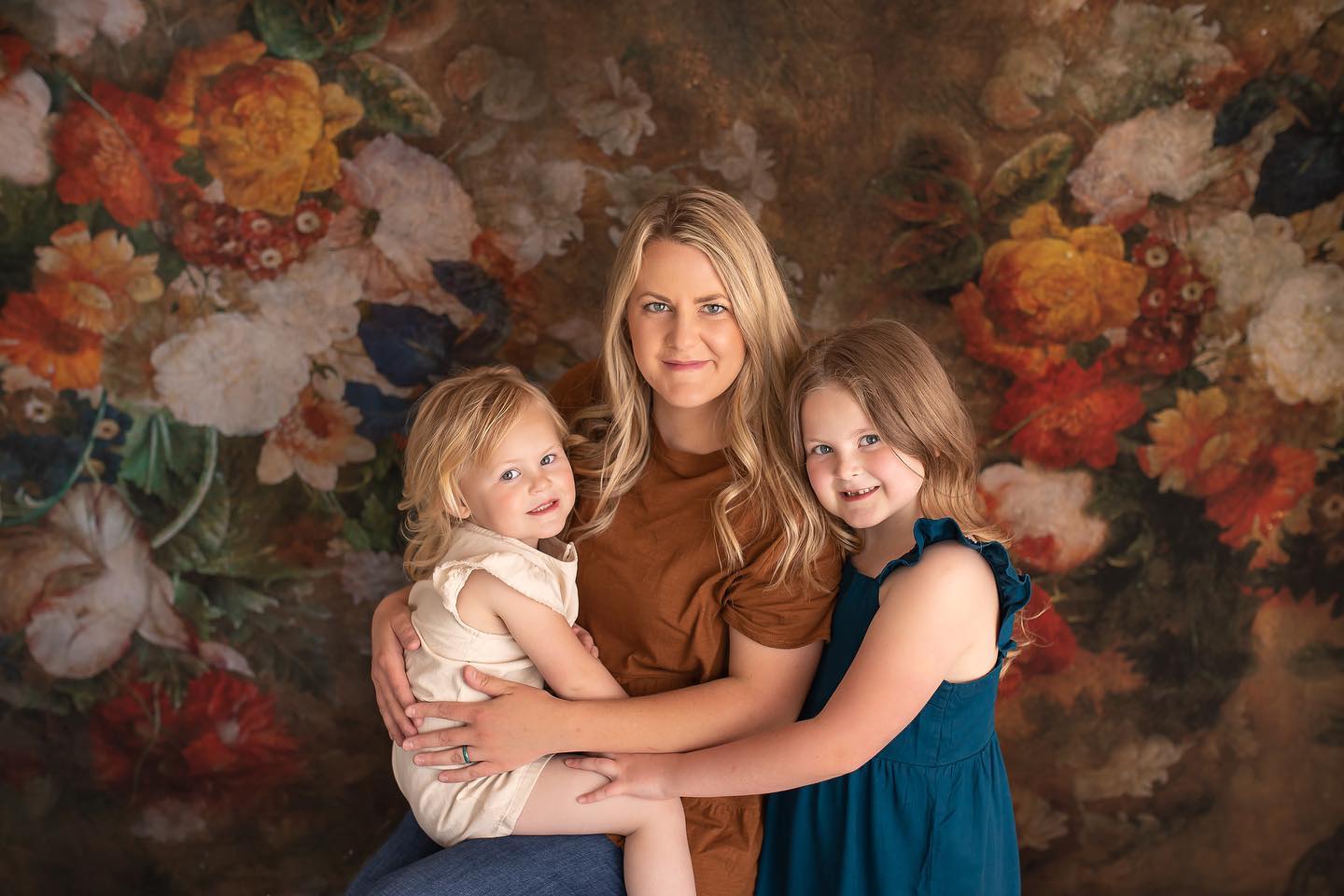 Kate Fine Art Retro Oil Painting Flowers Backdrop for Photography -UK