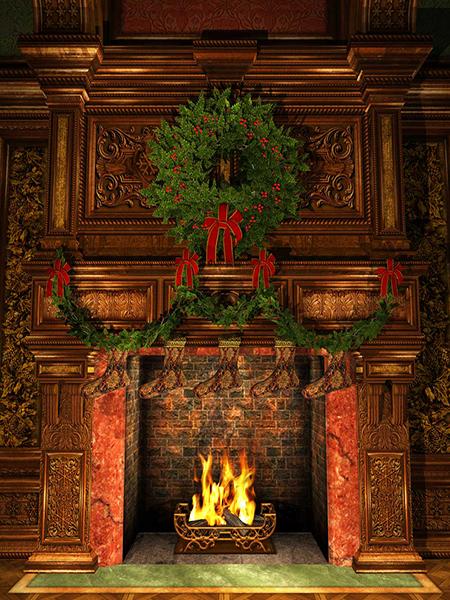 Kate Fireplace Stockings Backdrop for Christmas Photography - Kate backdrop UK