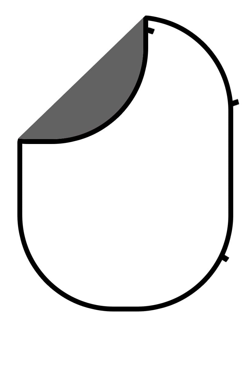 Kate Solid White/Grey Collapsible Backdrop Photography 5X6.5ft(1.5x2m) -UK