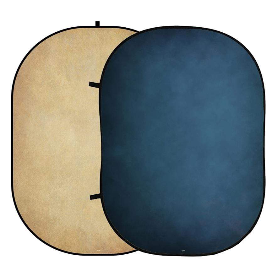 Kate Abstract Cream/Abstract Blue Collapsible Backdrop Photography 5X6.5ft(1.5x2m) -UK
