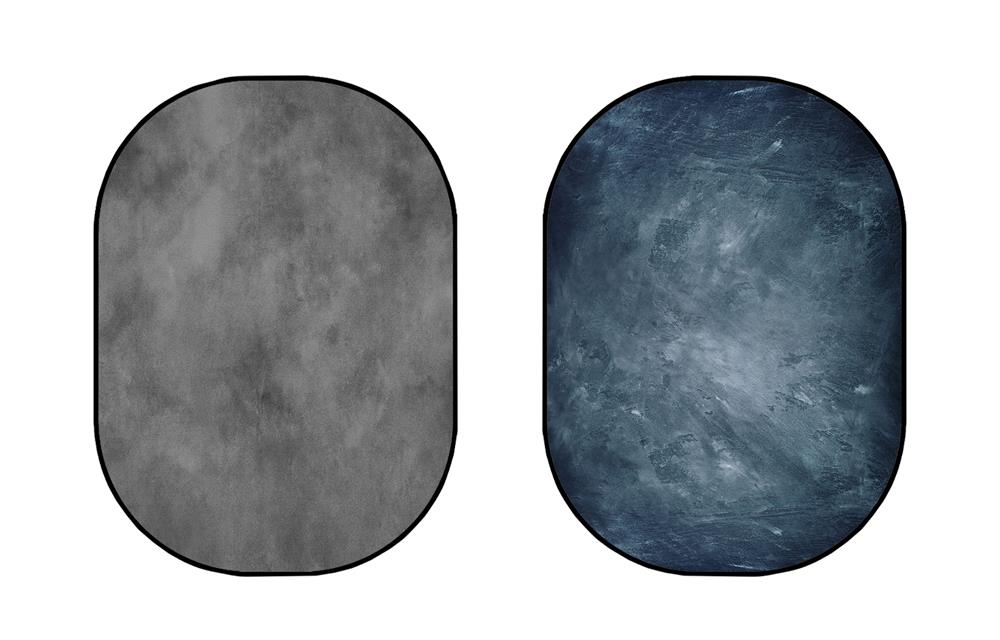 Kate Abstract Faded Blue/Abstract Gray Collapsible Backdrop Photography 5X6.5ft(1.5x2m)