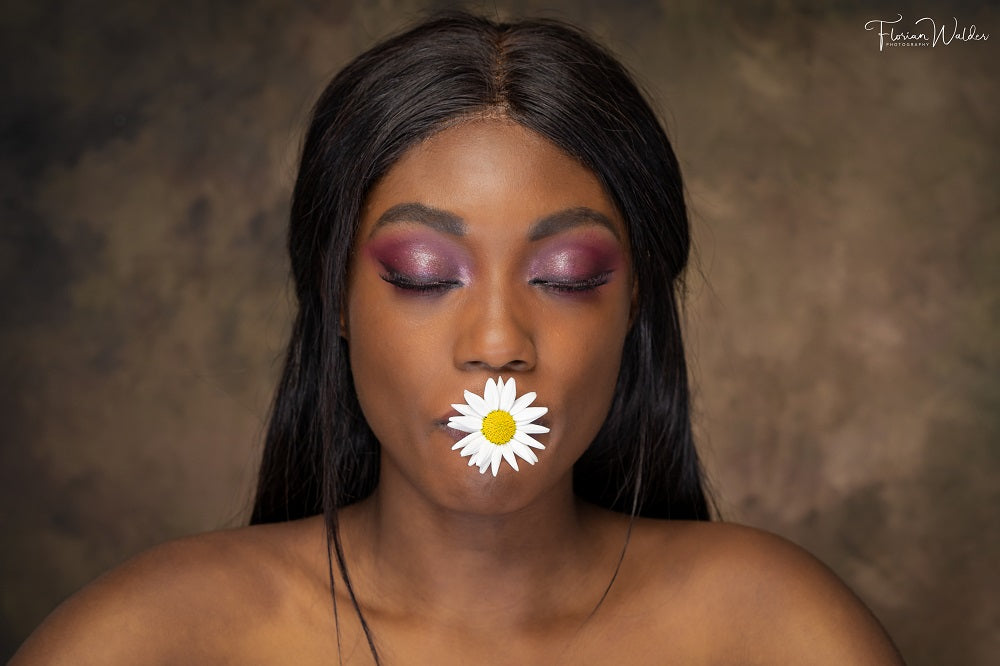 Kate Brown Oil Painting/Blue Texture Collapsible Backdrop Photography 5X6.5ft(1.5x2m) -UK