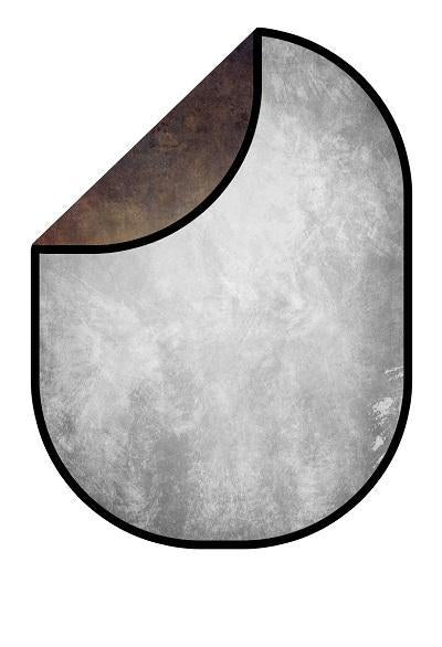 Kate Dark Brown Abstract Texture/Silver Grey Texture Collapsible Backdrop Photography 5X6.5ft(1.5x2m) -UK