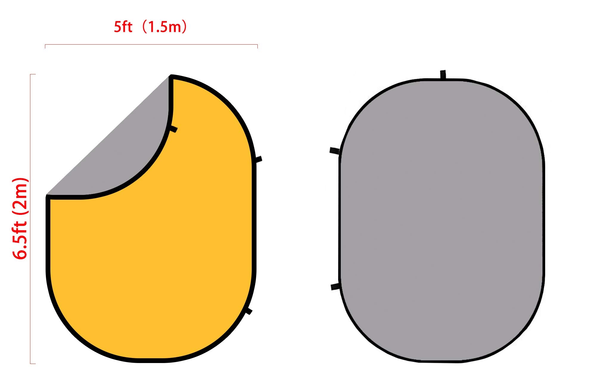 Kate Yellow/Grey Pop Up Collapsible Background Photography Chroma Key 5x6.5ft(1.5x2m) -UK