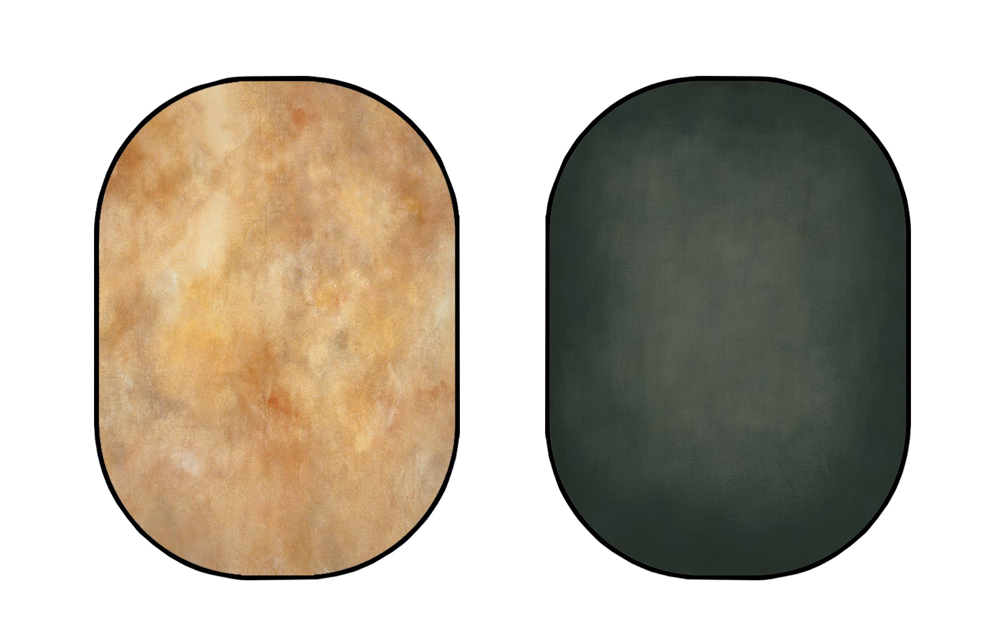 Kate Abstract Yellow Brown/Abstract Dark Green Collapsible Backdrop Photography 5X6.5ft(1.5x2m) -UK