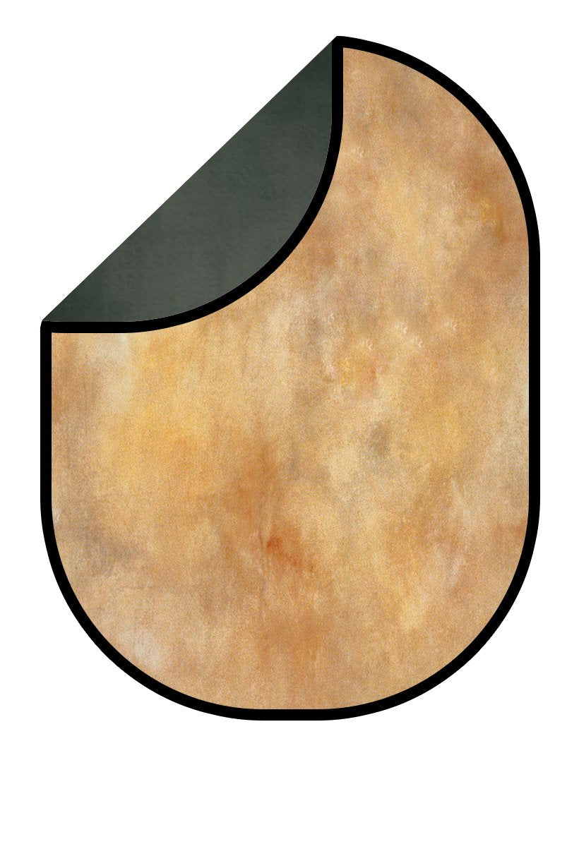Kate Abstract Yellow Brown/Abstract Dark Green Collapsible Backdrop Photography 5X6.5ft(1.5x2m) -UK