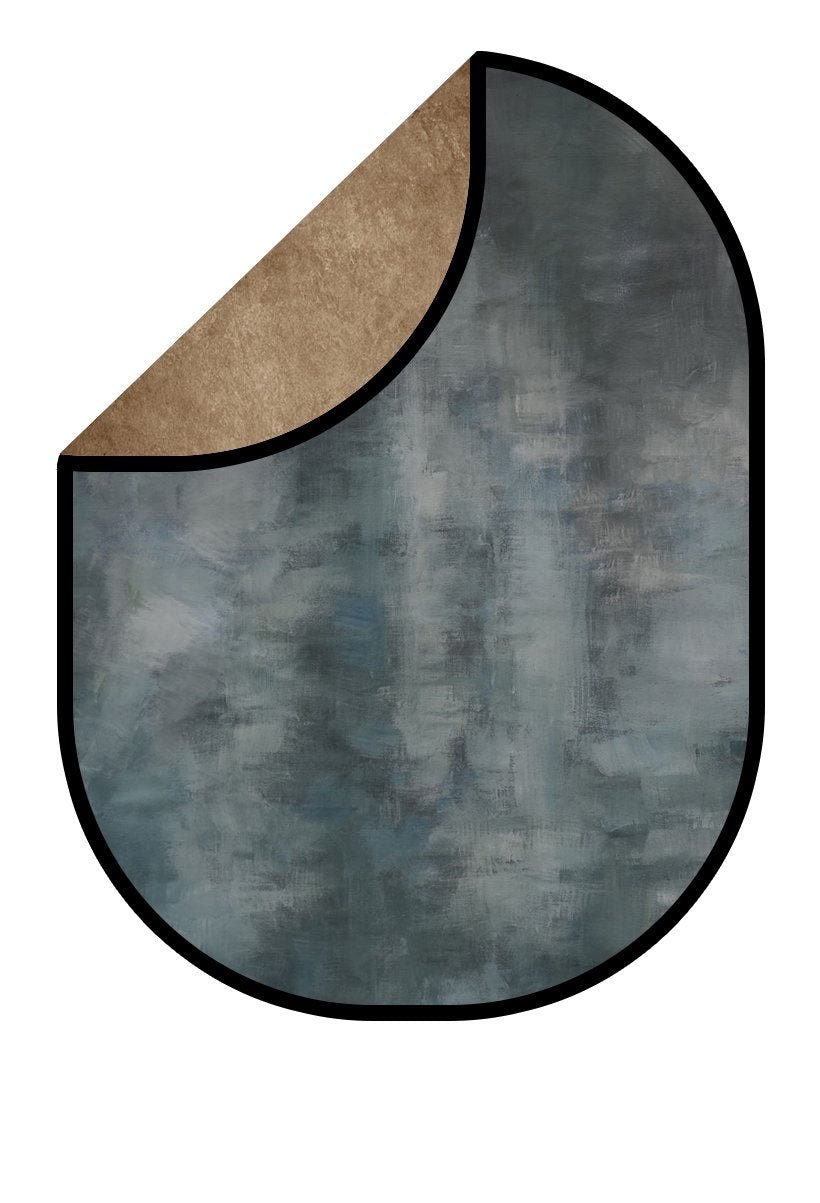 Kate Abstract Brown Texture/Abstract Gray Mixed Green Collapsible Backdrop Photography 5X6.5ft(1.5x2m) -UK