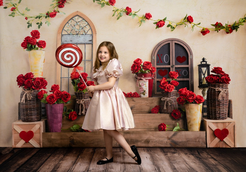 Kate Romantic Valentine's Day Rose Backdrop Designed by Emetselch -UK