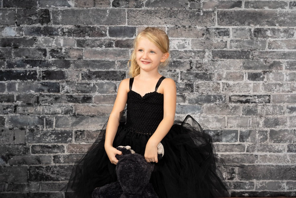 Kate Dark Black Tone Brick Wall Backdrop Designed by Emetselch -UK
