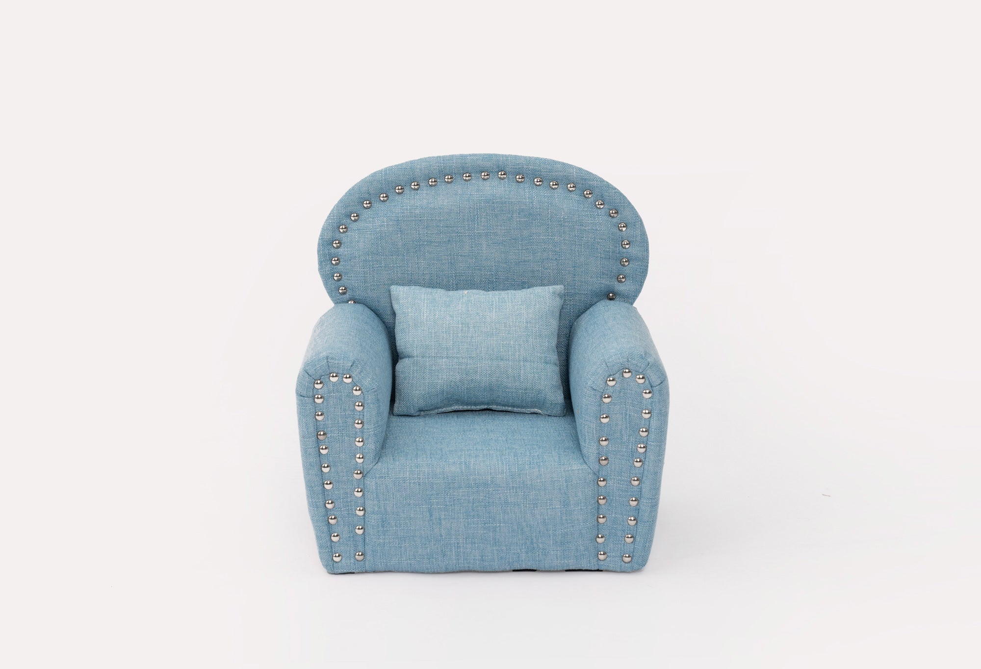 Kate Blue Fabric Mini Sofa with Rivet Newborn Props for Photography -UK