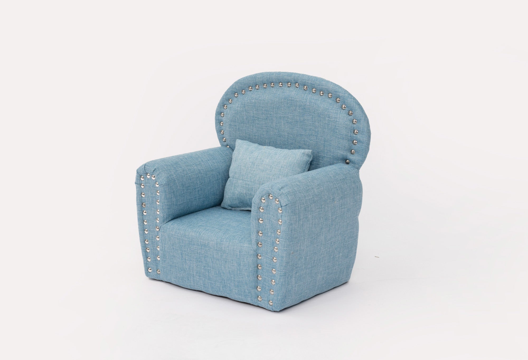 Kate Blue Fabric Mini Sofa with Rivet Newborn Props for Photography