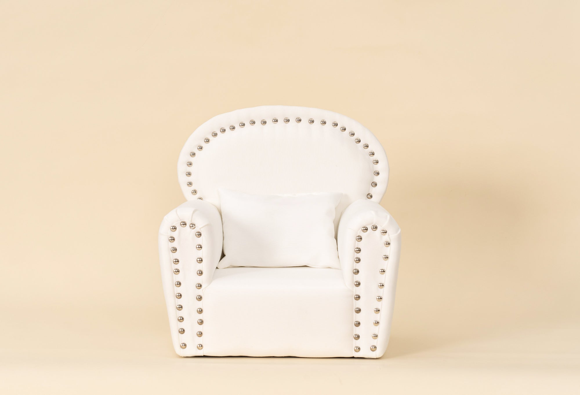 Kate White Mini Fabric Sofa with Rivet Newborn Props for Photography -UK