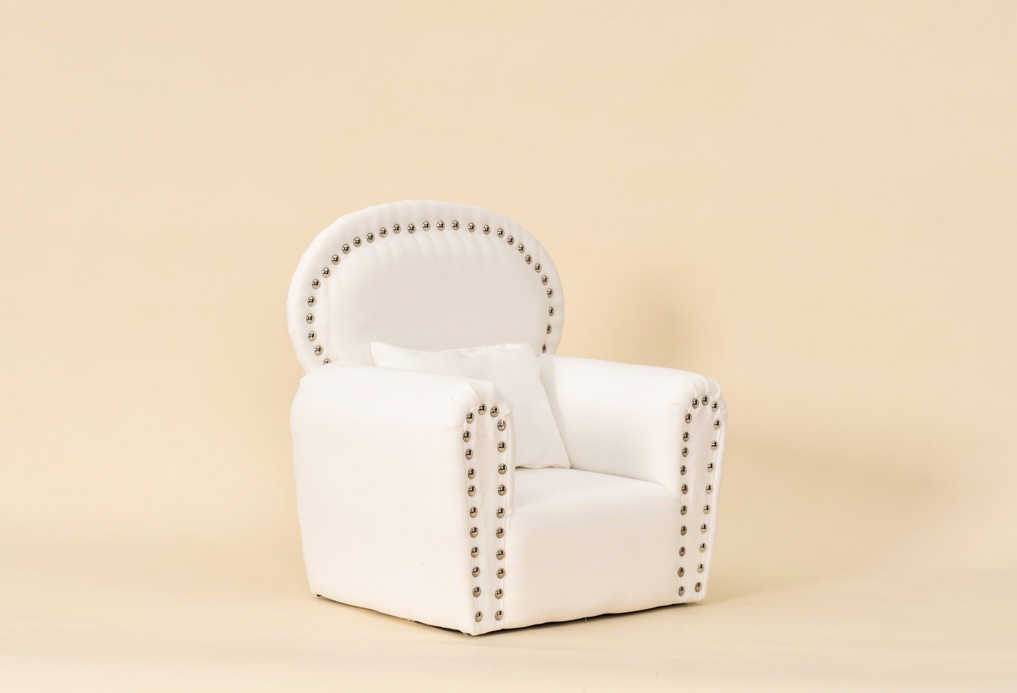 Kate White Mini Fabric Sofa with Rivet Newborn Props for Photography